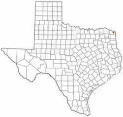 Location of Hooks, Texas