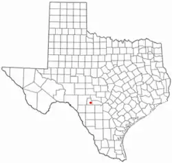 Location of Leakey, Texas