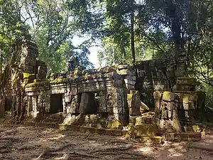 View of the House of Fire at the Ta Prohm temple in Siem Reap, Cambodia.