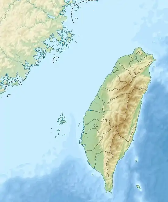 Map showing the confluence of Mugua and Hualien Rivers