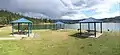 Takelma Day Use Area picnic shelters.