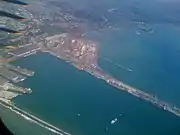 Aerial view of Takoradi Harbour.