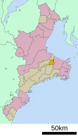 Location of Tamaki in Mie Prefecture