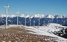 Vestas V66-1.75MW wind turbines of the Tauern Wind Park near Oberzeiring