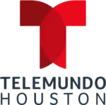 The Telemundo network logo, consisting of two red pieces that form the letter T, and under them, the words "Telemundo" and "Houston" on separate lines.