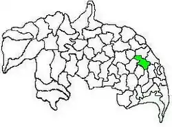 Mandal map of Guntur district showing  Tenali mandal (in green)