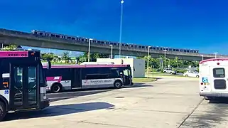 Bus terminal located by the western entrance to the station