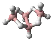 ball-and-stick model of tetraborane