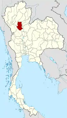 Map of Thailand highlighting Sukhothai province