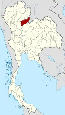 Map of Thailand highlighting Uttaradit province