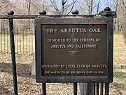 The Arbutus Oak Plaque