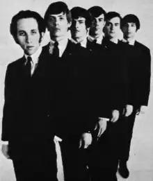 The original line-up of the Association in 1966. The band in 1966. From left; Jules Alexander, Russ Giguere, Jim Yester, Ted Bluechel, Jr., Brian Cole, Terry Kirkman.