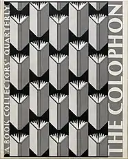 Cover design for The Colophon: A Book Collectors' Quarterly, May 1930