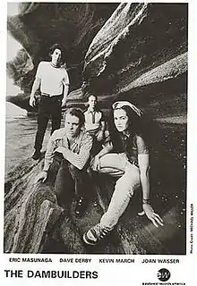 The Dambuilders, 1994.  L-R: Eric Masunaga, Dave Derby, Kevin March and Joan Wasser.