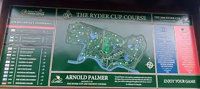 Sign giving the history of tournaments at the K Club