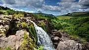 a view of the upper cascade of the Loup of Fintry waterfalls