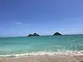 The Mokulua from the coast of Lanikai Beach