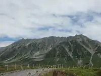 Mount TateyamaThe shrine is visible at the top right