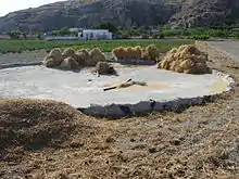 Threshing floor, Santorini, Greece