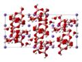 Ball-and-stick model of the unit cell of tincalconite