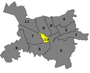 Location of Tirana 10 within Tirana.