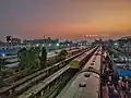 Tirupati railway station view from Platform 6 on a spring Morning