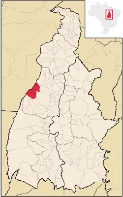 Location in Tocantins  state