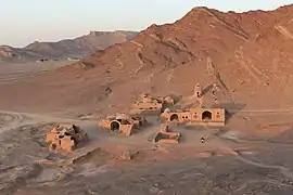 Ritual buildings under the Tower of Silence in Cham