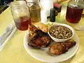 Image 15Twice cooked chicken, potato salad, purple hull peas, corn bread, and iced tea (from Culture of Arkansas)