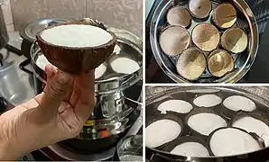 Idlis cooked traditionally in coconut shells, Karnataka