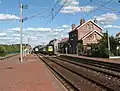 Two Belgian trains in the station