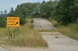 M-72 runaway truck ramp in Traverse City, Michigan