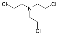 Skeletal formula of tris(2-chloroethyl)amine