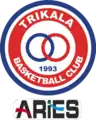 The club's Aries Trikala B.C. logo (2012–2019).