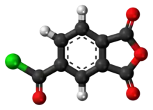 Ball-and-stick model of trimellitic anhydride chloride