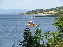 Summer landscape east of Hansbakkfjæra, Ranheim. Much of Østbyen borders the Trondheimsfjord