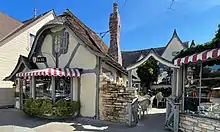 The Lemos Building behind The Tuck Box and courtyard