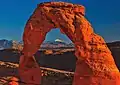 Mt. Tukuhnikivatz framed by Delicate Arch