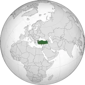 Location of Turkey