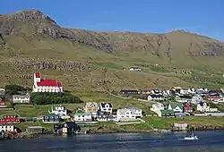 Tvøroyri seen from M/F Smyril.