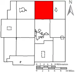 Location of Tymochtee Township in Wyandot County