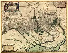 1648, Jan Janssonius, Typus Generalis Vkraine (General Description of Ukraine), in the east Moscovia Pars (Land of Moscovia).