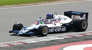 A Tyrrell 008 from the 1978 season at the 2008 Silverstone Classic race meeting.