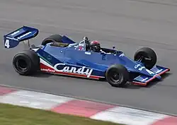 A Tyrrell 009 from the 1979 season being driven during the 2010 Legends of Motorsport meeting at Circuit Mont-Tremblant.