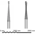 The head and neck of the attack (left) and observation periscopes seen side by side.