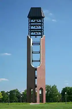 Image 53The McFarland Carillon is a 185-foot bell tower with 49 bells at the University of Illinois at Urbana–Champaign. The tower was built in 2008-09 and was designed by Fred Guyton of Peckham, Guyton, Albers & Viets. Image credit: Daniel Schwen (from Portal:Illinois/Selected picture)