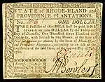 Rhode Island colonial currency, 1 dollar, 1780 (obverse)