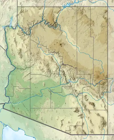 Location of Big Lake in Arizona, USA.