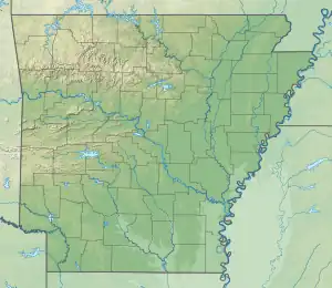 Map showing the location of Hot Springs National Park