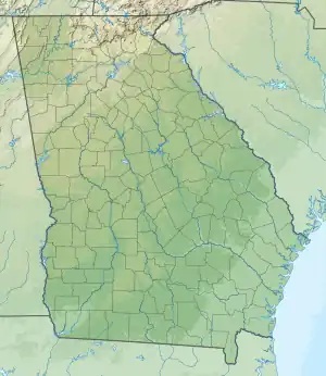 Location of Tallulah Falls Lake in Georgia, USA.